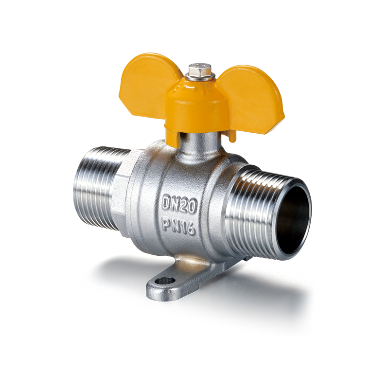 Латунный шаровой кран YH-214 с основанием и ручкой-бабочкой （M/M）