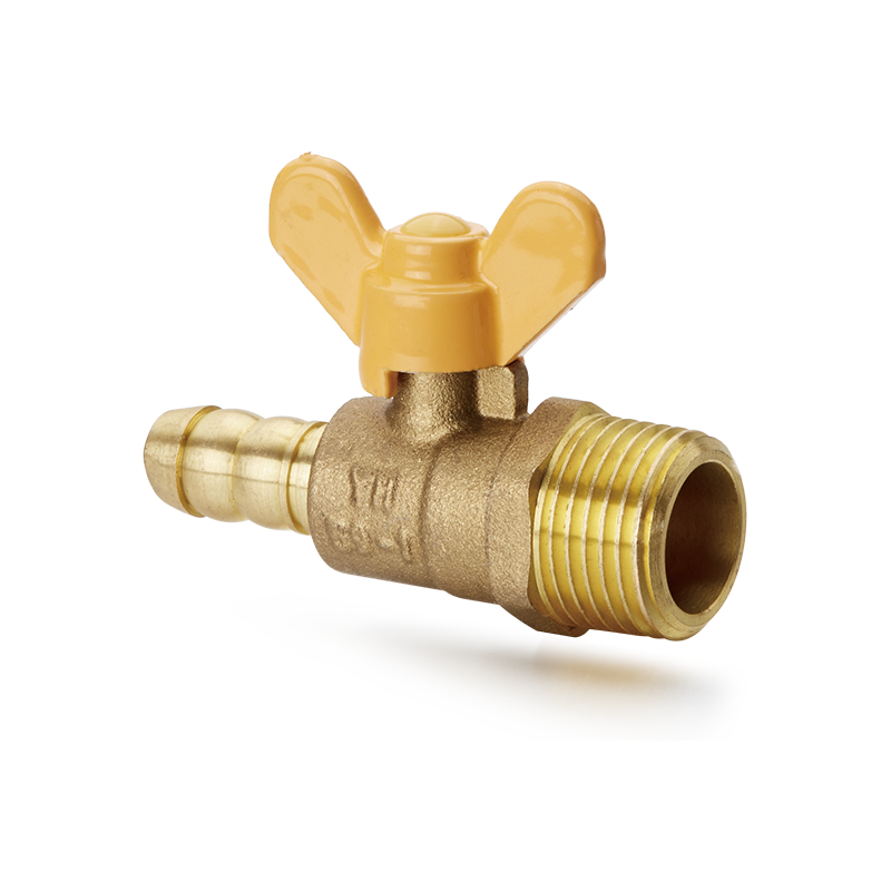 Латунный шаровой кран YH-207 с ручкой-бабочкой （соединитель М/шланг）