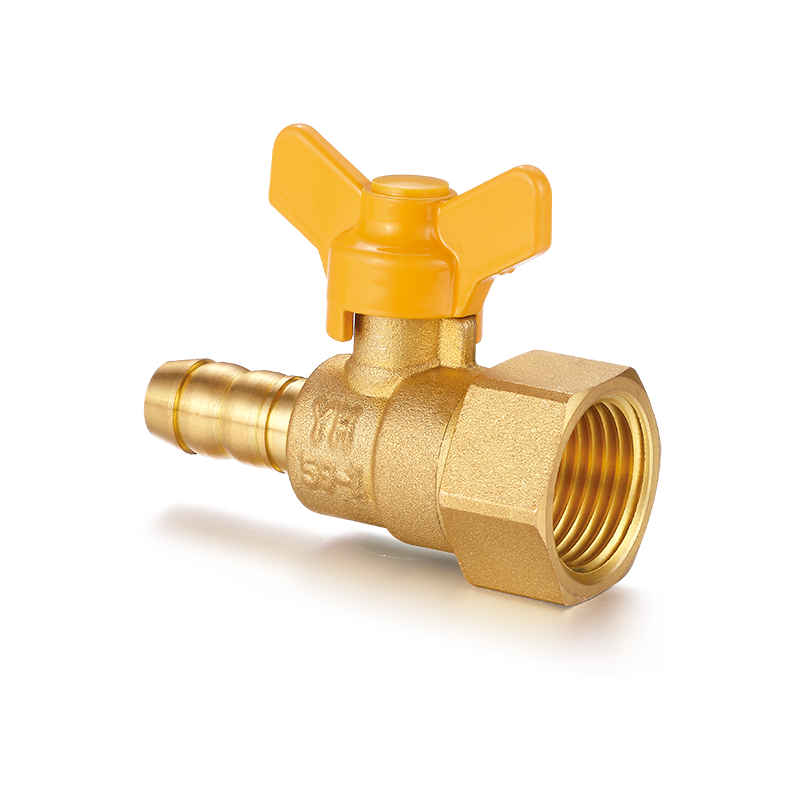 Латунный шаровой кран YH-216 с ручкой-бабочкой （соединитель для шланга）